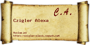 Czigler Alexa névjegykártya